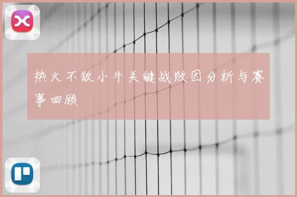 热火不敌小牛关键战败因分析与赛事回顾